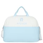 White & Blue Logo Baby Changing Bag, 4, hi-res