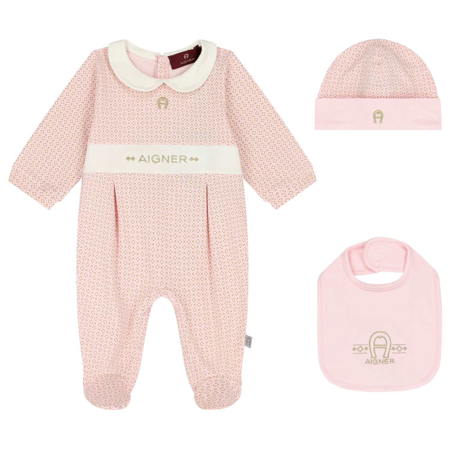 Baby Girls Pink Logo Babygrow Gift Set, 1, hi-res image number null