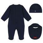 Navy Blue & Gold Logo Babygrow Gift Set, 2, hi-res
