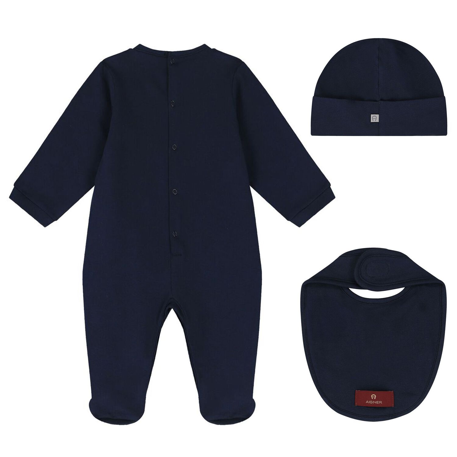 Navy Blue & Gold Logo Babygrow Gift Set, 2, hi-res
