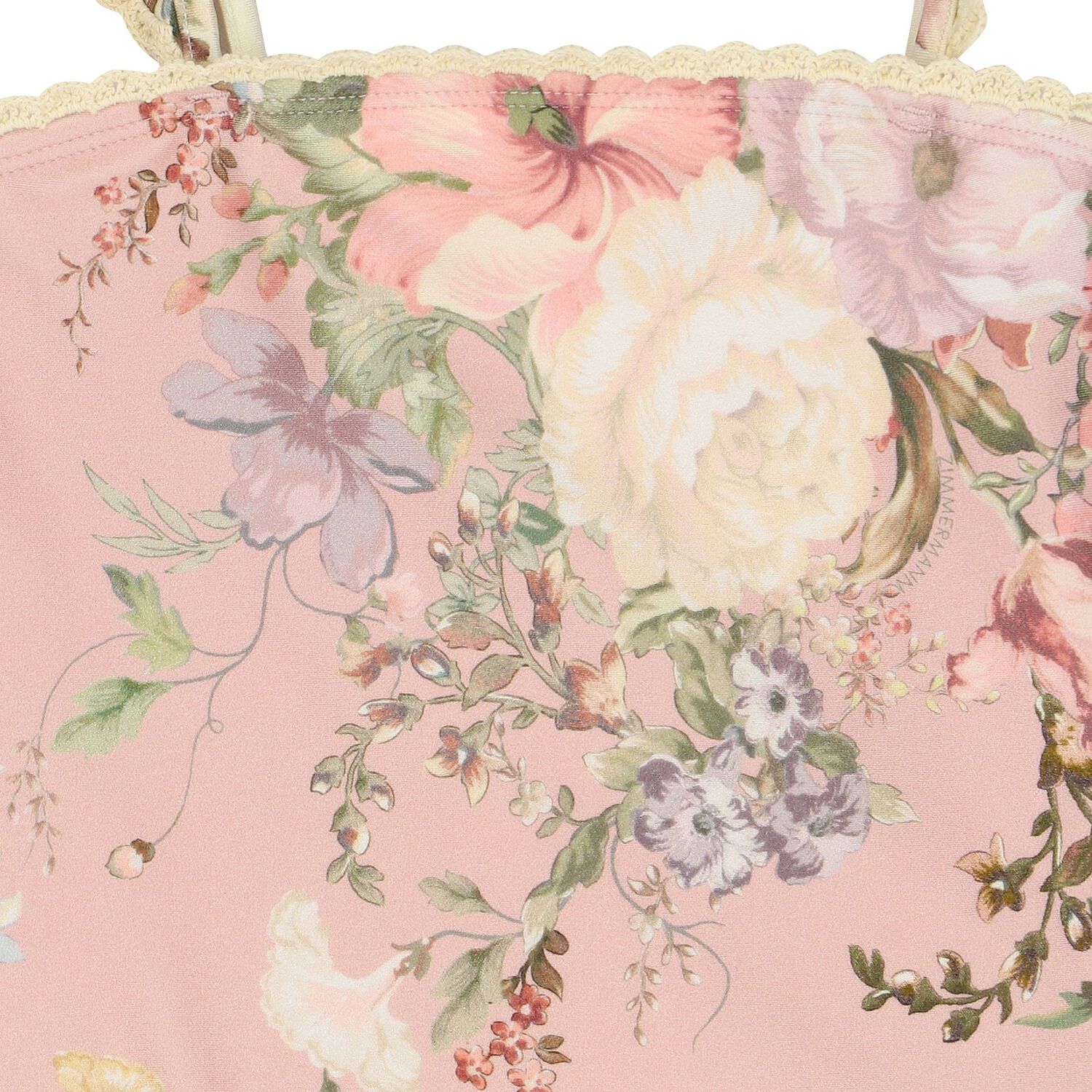 Girls Pink Floral Bikini, 1, hi-res image number null