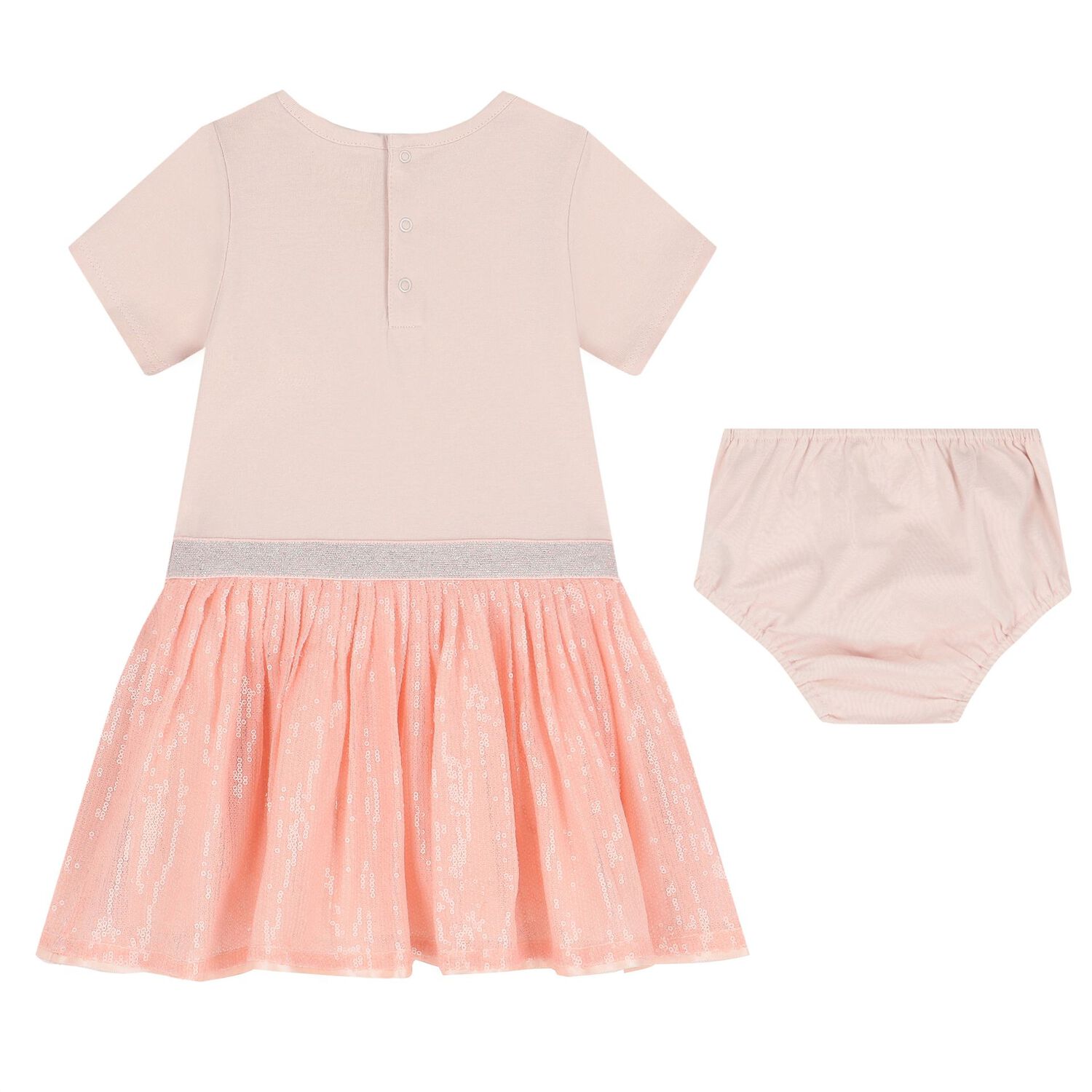 Younger Girls Pink Sequin Dress Set, 2, hi-res image number null