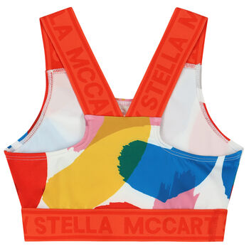 Girls Multicoloured Logo Crop Top