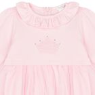 Baby Girls Pink Crown Dress, 1, hi-res