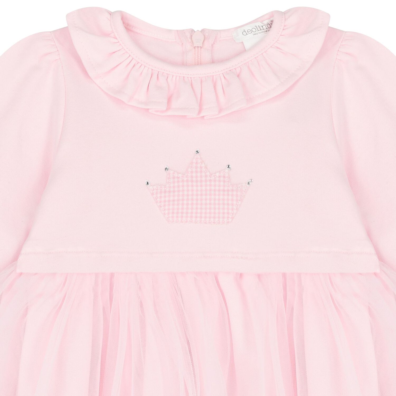 Baby Girls Pink Crown Dress, 1, hi-res