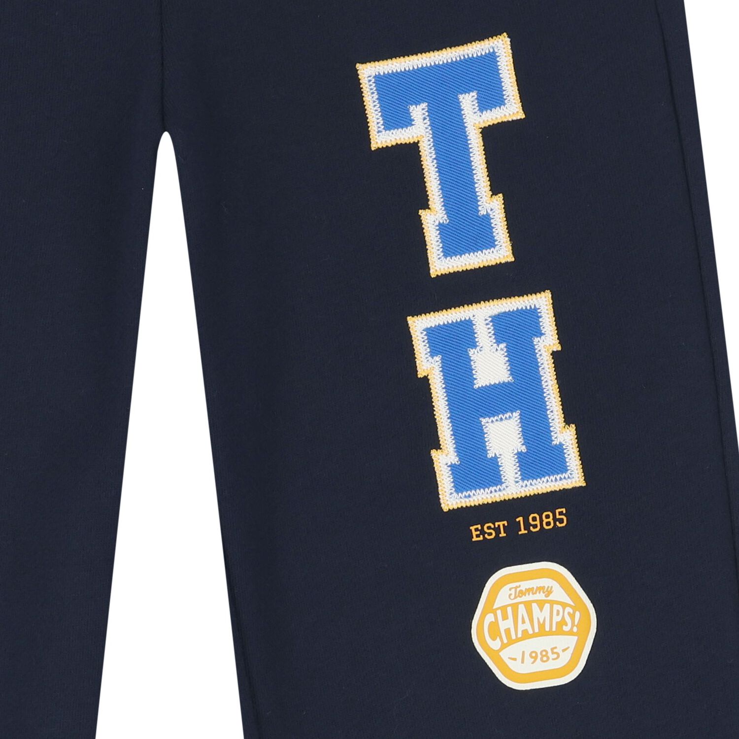 Boys Navy Blue Varsity Logo Joggers, 1, hi-res