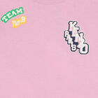 Younger Girls Pink Varsity Logo Long Sleeve Top, 1, hi-res