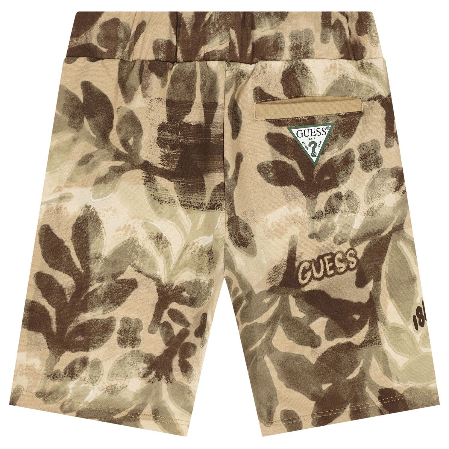 Boys Beige Logo Shorts, 2, hi-res