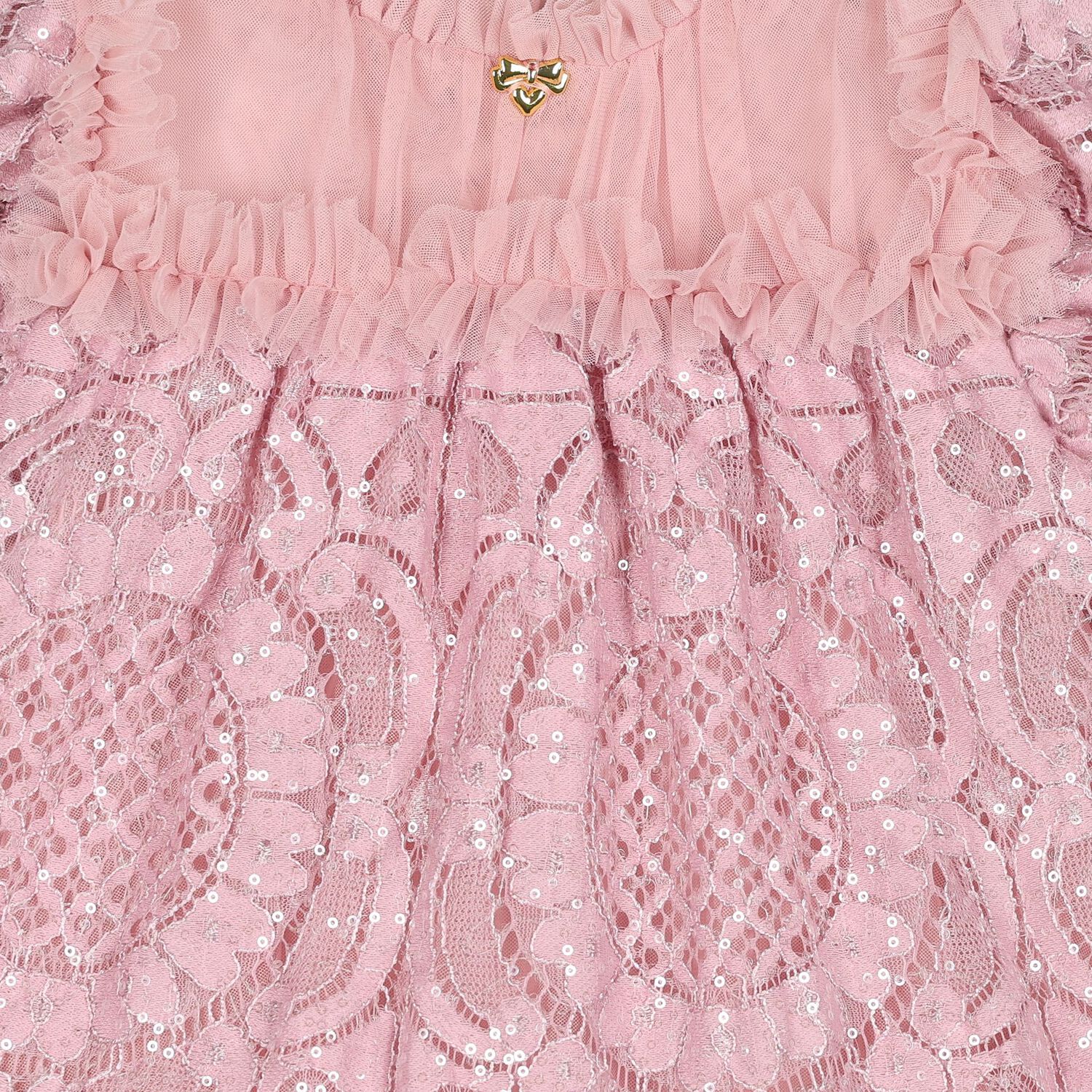 Baby Girls Pink Lace Sequin Gemma Dress, 2, hi-res