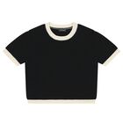 Girls Black & Beige Trousers Set, 1, hi-res