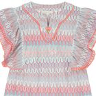 Girls Pink & Blue Crochet Knitted Kaftan, 2, hi-res