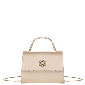 Girls Beige Crepe Handbag