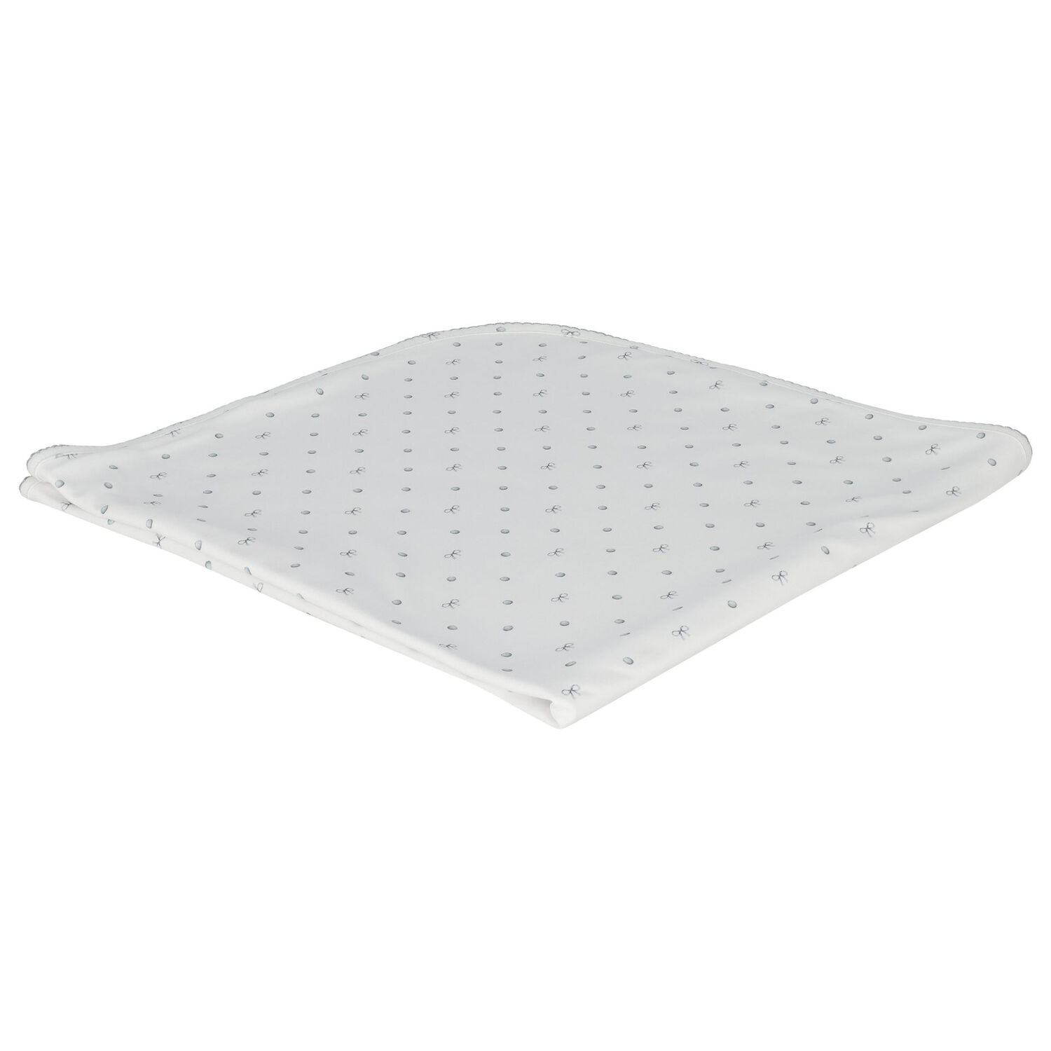 White Silver Bow Baby Blanket, 1, hi-res image number null