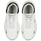 White Mesh Logo Trainers, 1, hi-res