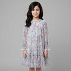Girls Pink & Blue Floral Tulle Dress, 1, hi-res