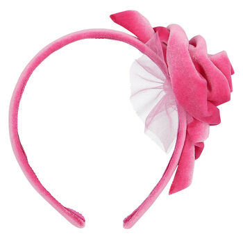 Girls Pink Rose Hairband