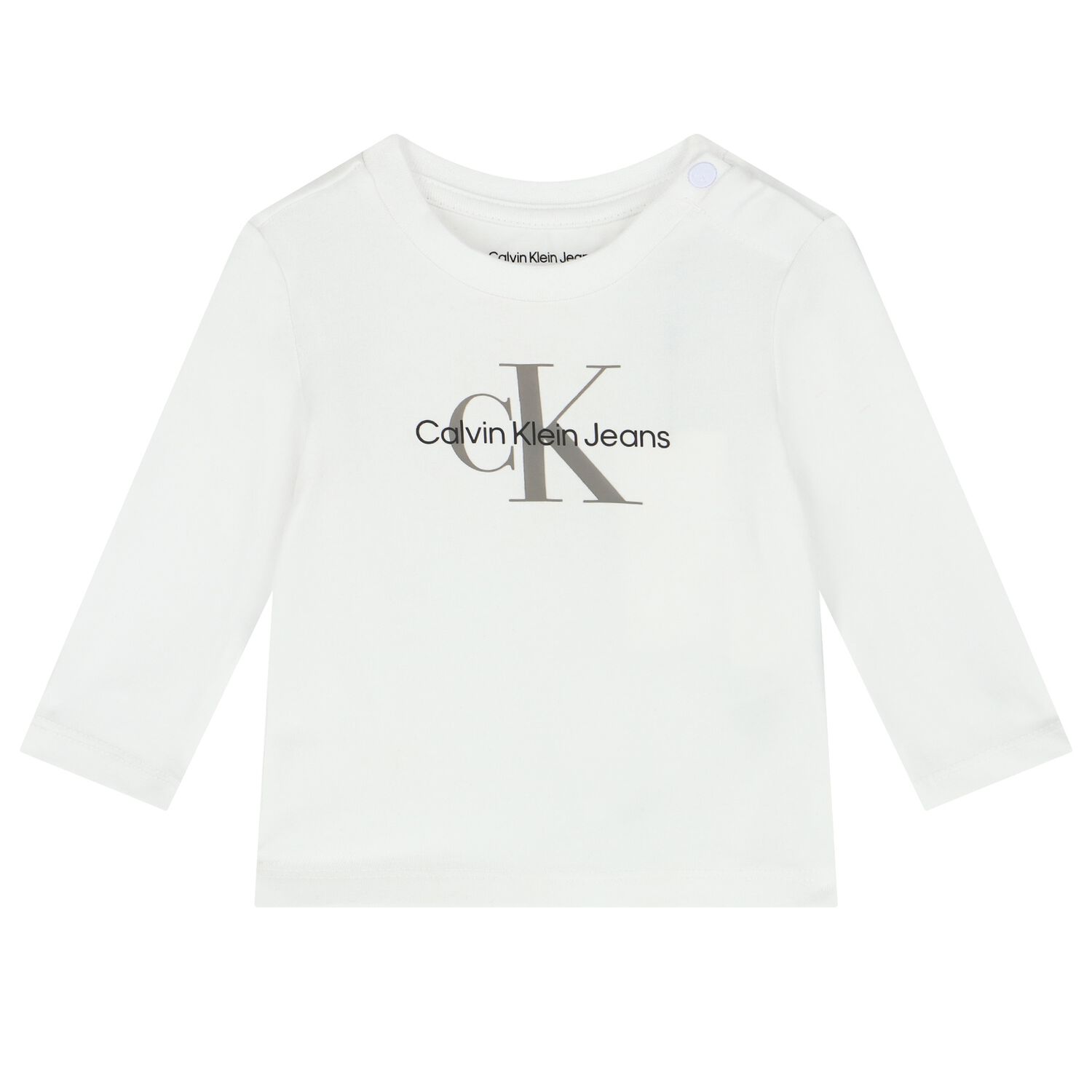 Calvin Klein Baby Boys White Logo Long Sleeve Top Junior Couture