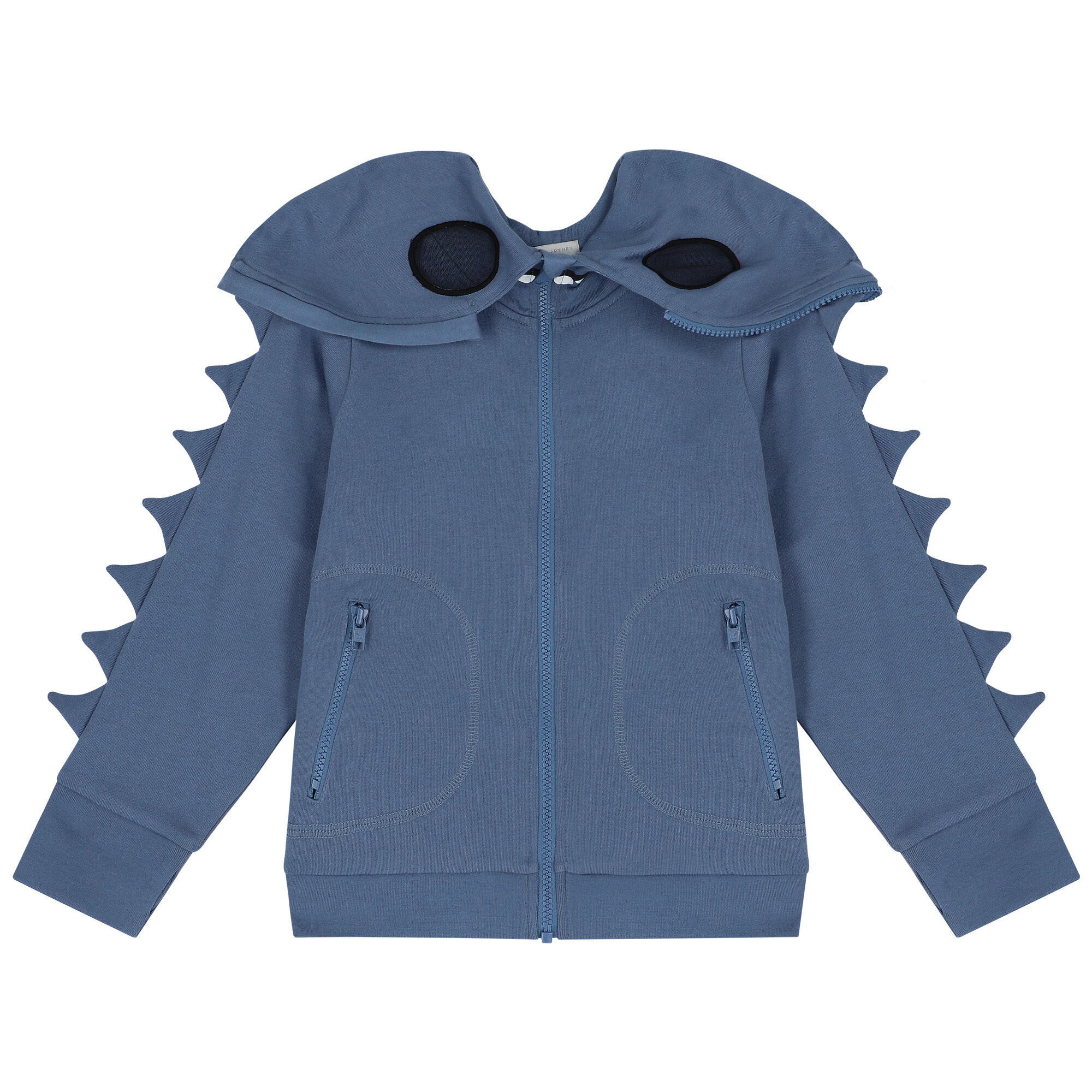 Stella McCartney Boys Blue Monster Hooded Zip Up Top | Junior