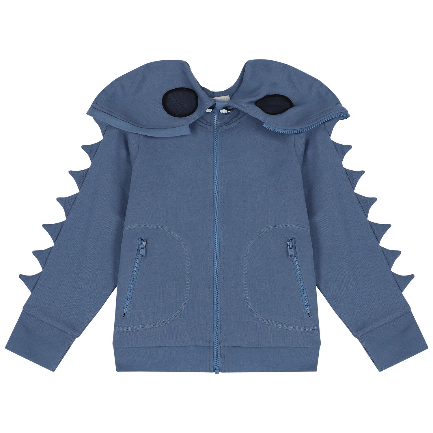 Boys Blue Monster Hooded Zip Up Top, 1, hi-res image number null