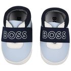 Baby Boys Blue Logo Canvas Pre Walker Shoes, 2, hi-res