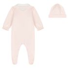 Baby Girls Pink Bunny Babygrow Set, 1, hi-res