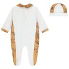 White & Beige Geo Map Babygrow Set, 2, hi-res