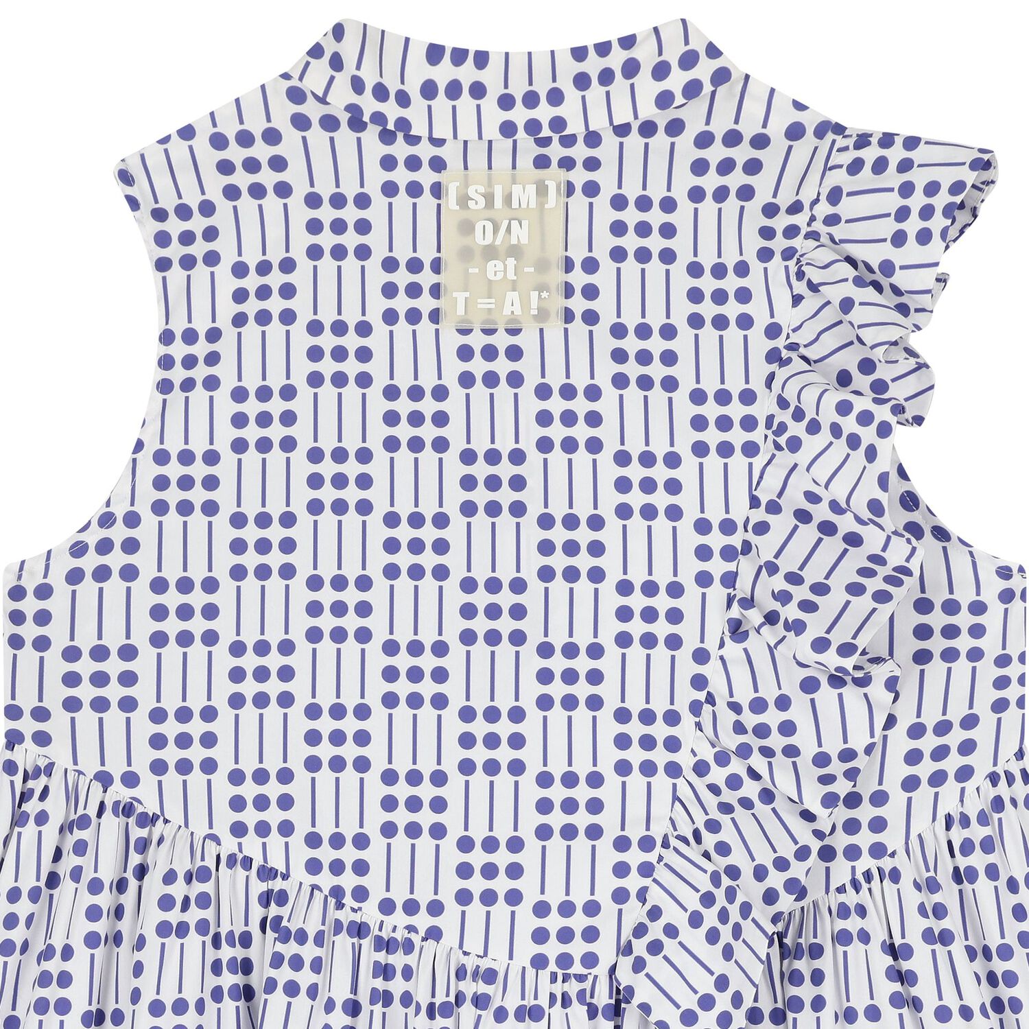 Girls White & Blue Dress, 1, hi-res