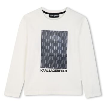 Boys White Ikonik Long Sleeve Top