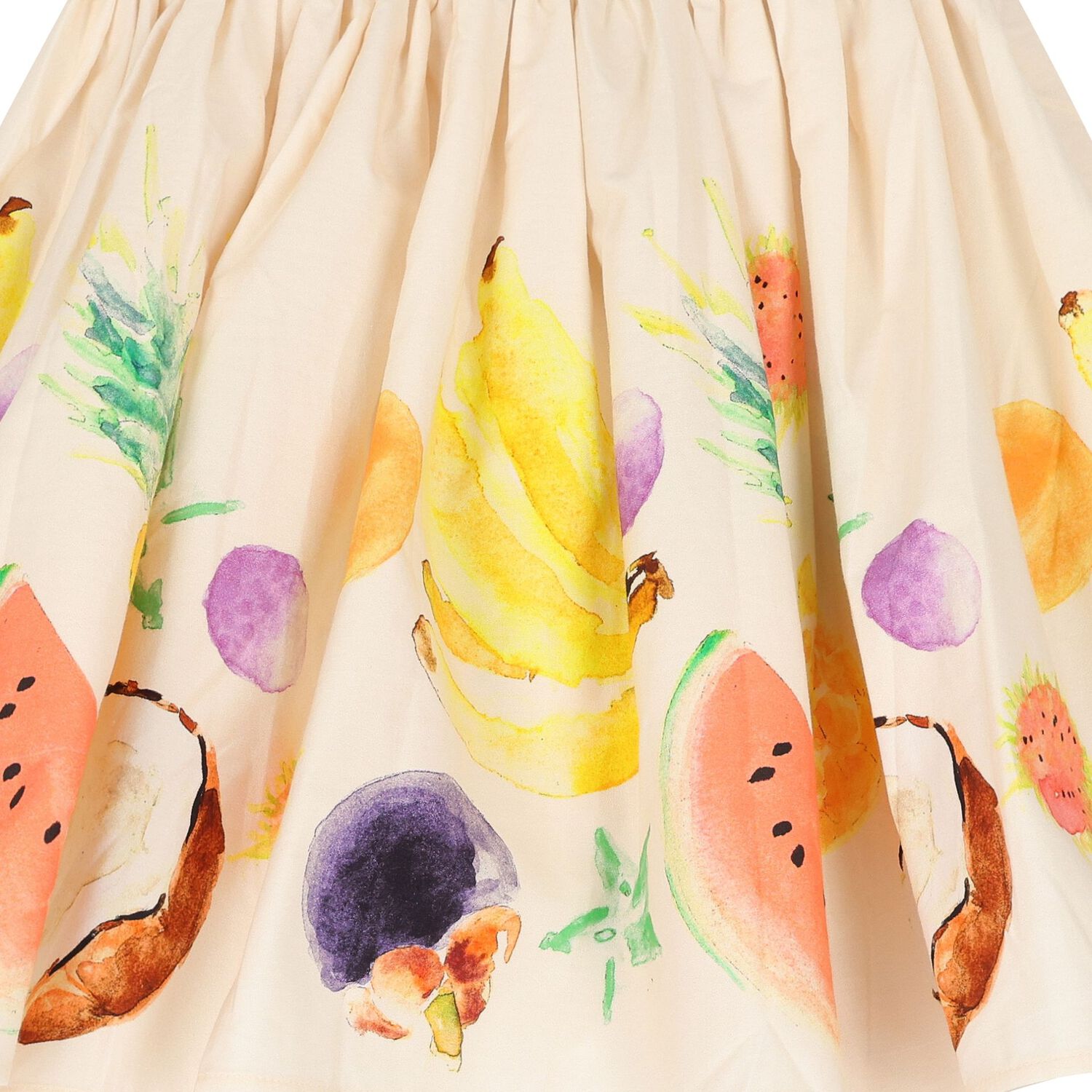Girls Beige Fruit Print Skirt, 1, hi-res image number null