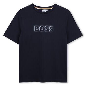 Boys Navy Blue Logo T-Shirt