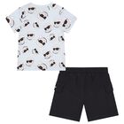 Boys Blue & Black Ikonik Shorts Set, 1, hi-res