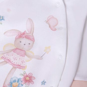 Baby Girls White Bunny Babygrow Gift Set