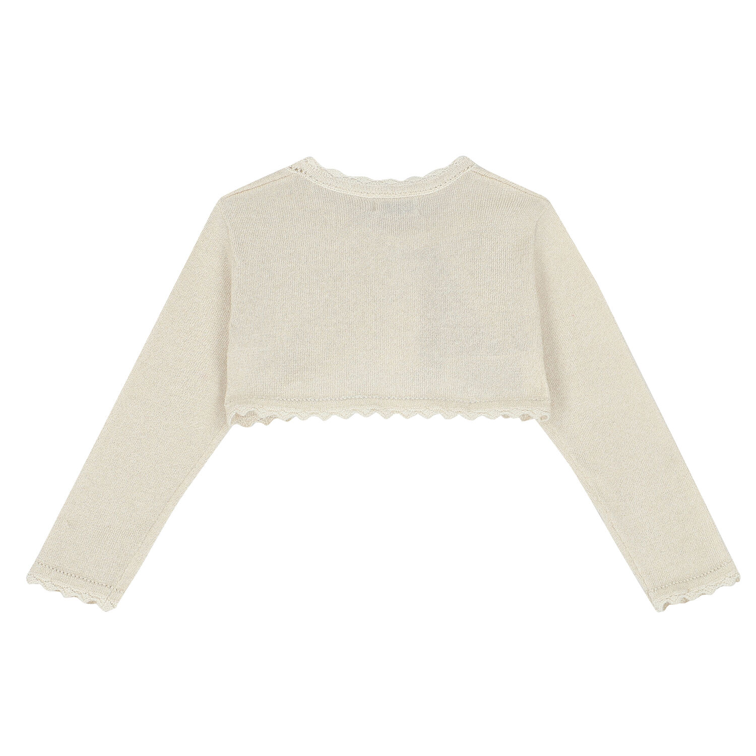 Younger Girls Beige Bolero Cardigan, 1, hi-res image number null