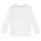 Boys White Logo Long Sleeve Top, 2, hi-res