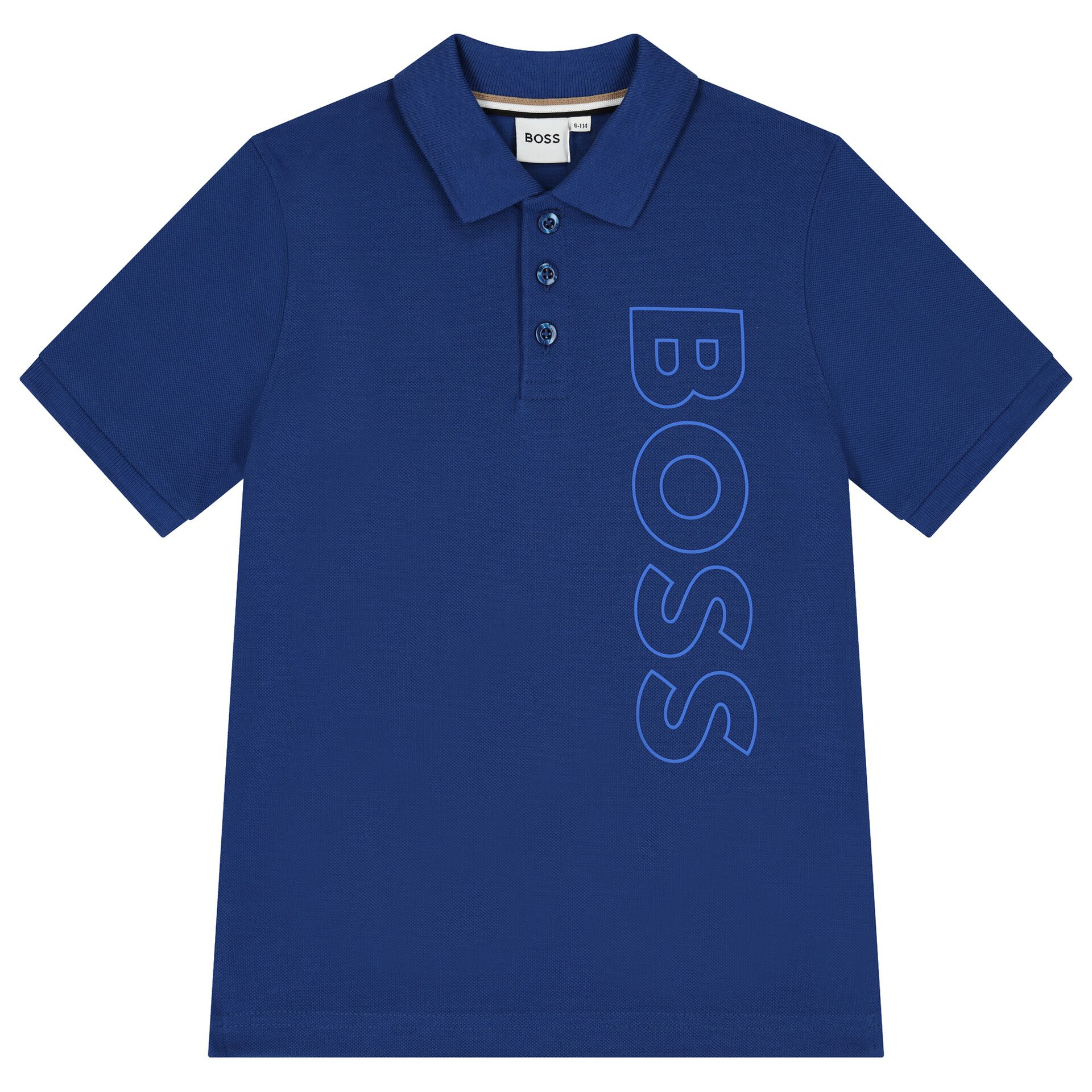 BOSS Boys Blue Logo Polo Shirt Junior Couture Bahrain