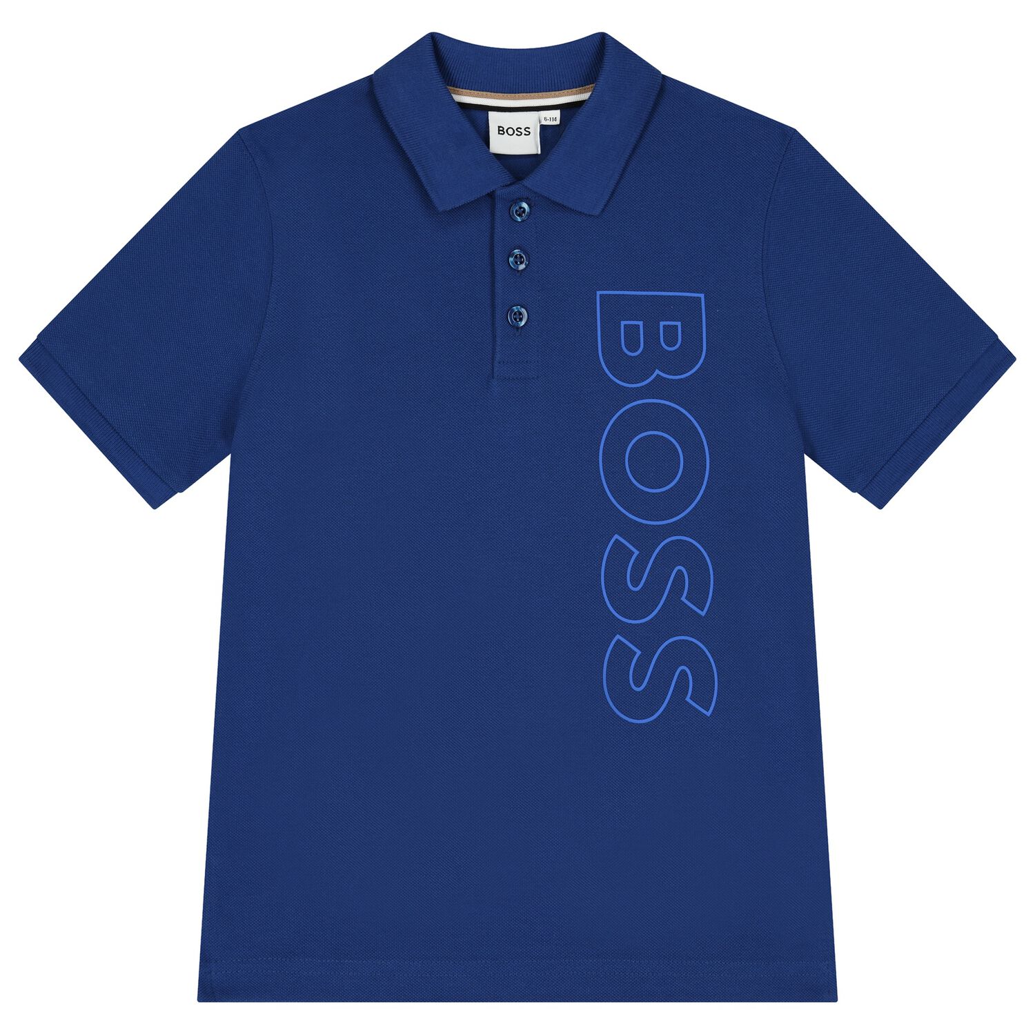 BOSS Boys Blue Logo Polo Shirt | Junior Couture