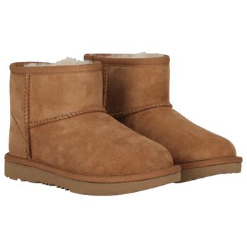 Beige Classic Mini II Suede Boots
