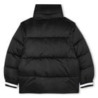Black Logo Puffer Jacket, 1, hi-res