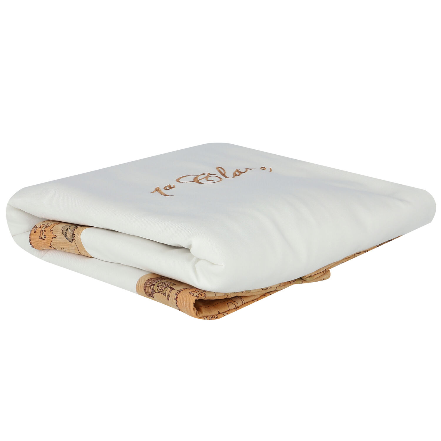 بطانية بشعار خريطة باللون العاجي والأزرق, 3, hi-res