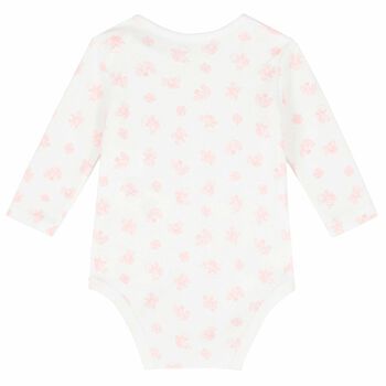 Baby Girls White & Pink Bodysuit