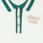 Girls White & Green Logo Knitted Polo Shirt, 1, hi-res
