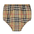 Younger Girls Beige Checkered Dress Set, 1, hi-res