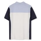 Boys Ivory, Blue & Navy Blue Logo Polo Shirt, 2, hi-res