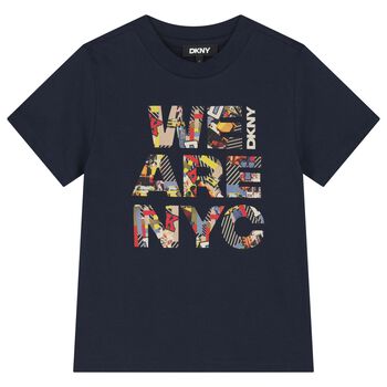 Boys Navy Blue Logo T-Shirt