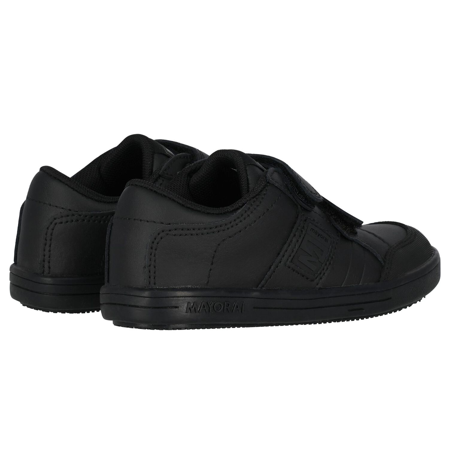 Boys Black Logo Trainers, 1, hi-res