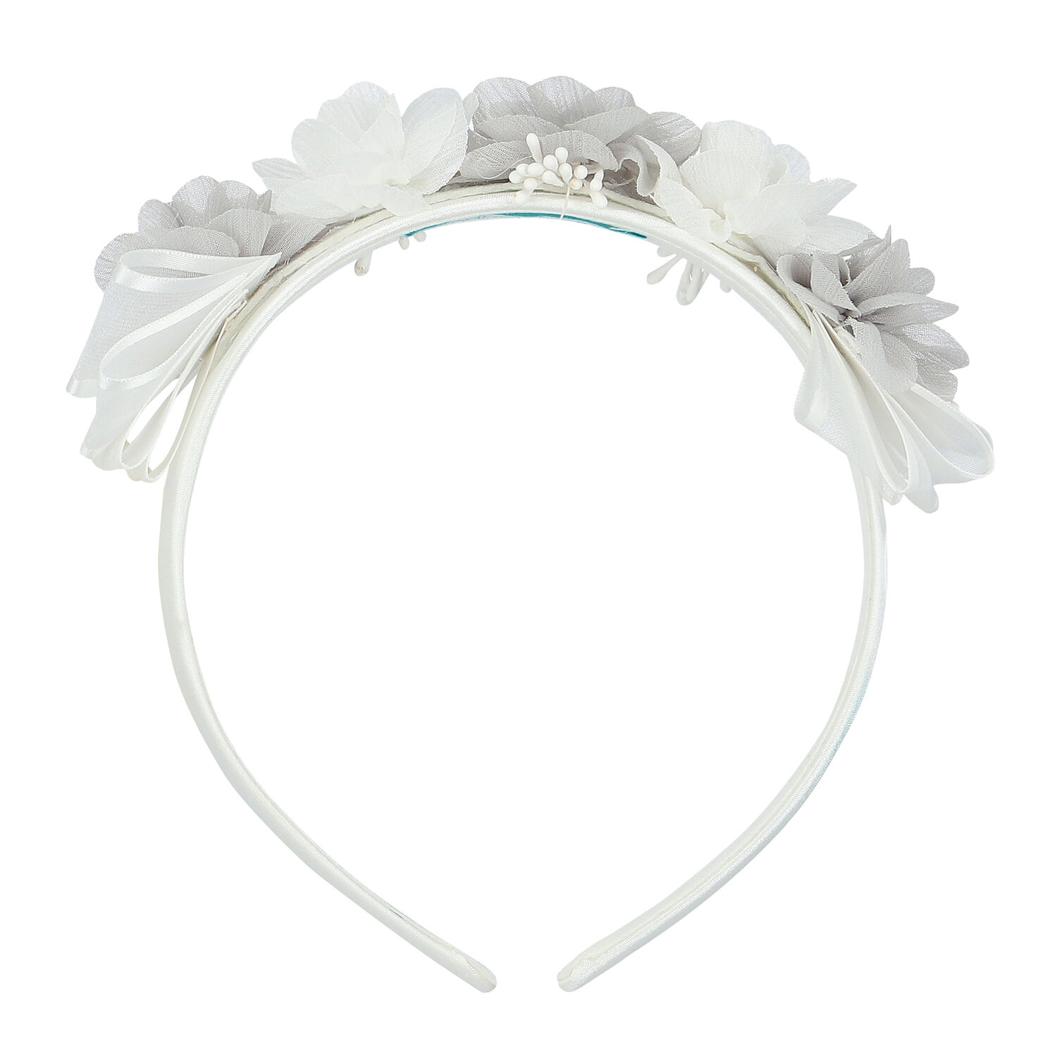 Girls Grey & White Floral Headband, 2, hi-res image number null