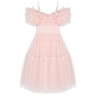 Girls Pink Ruffled Tulle Dress, 1, hi-res