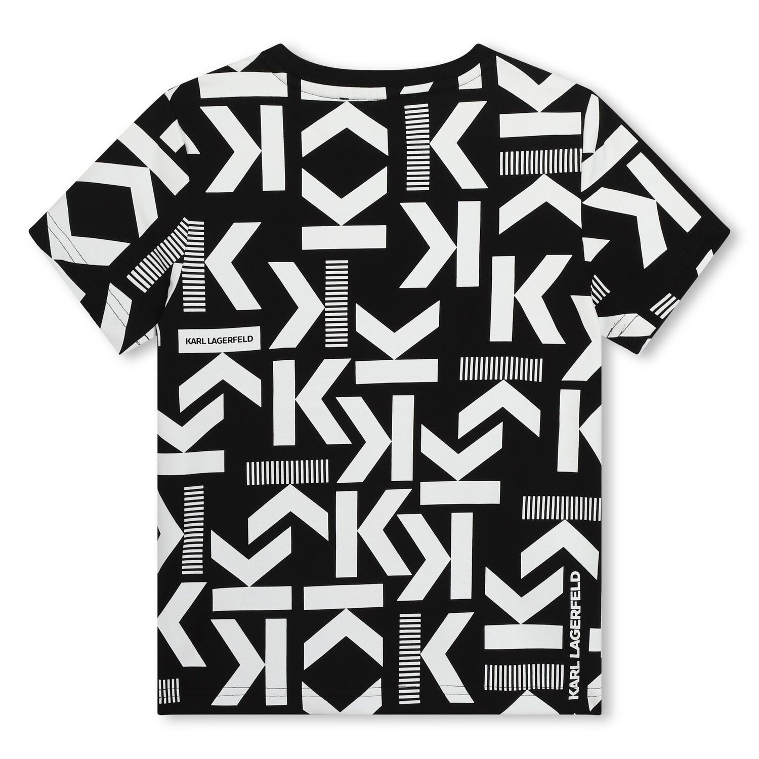 تيشيرت أولاد بالشعار باللون الأسود والأبيض, 1, hi-res