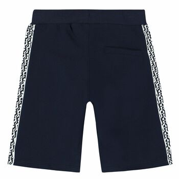 Boys Navy & White Logo Shorts