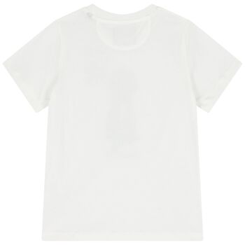 Boys White Dog Logo T-Shirt